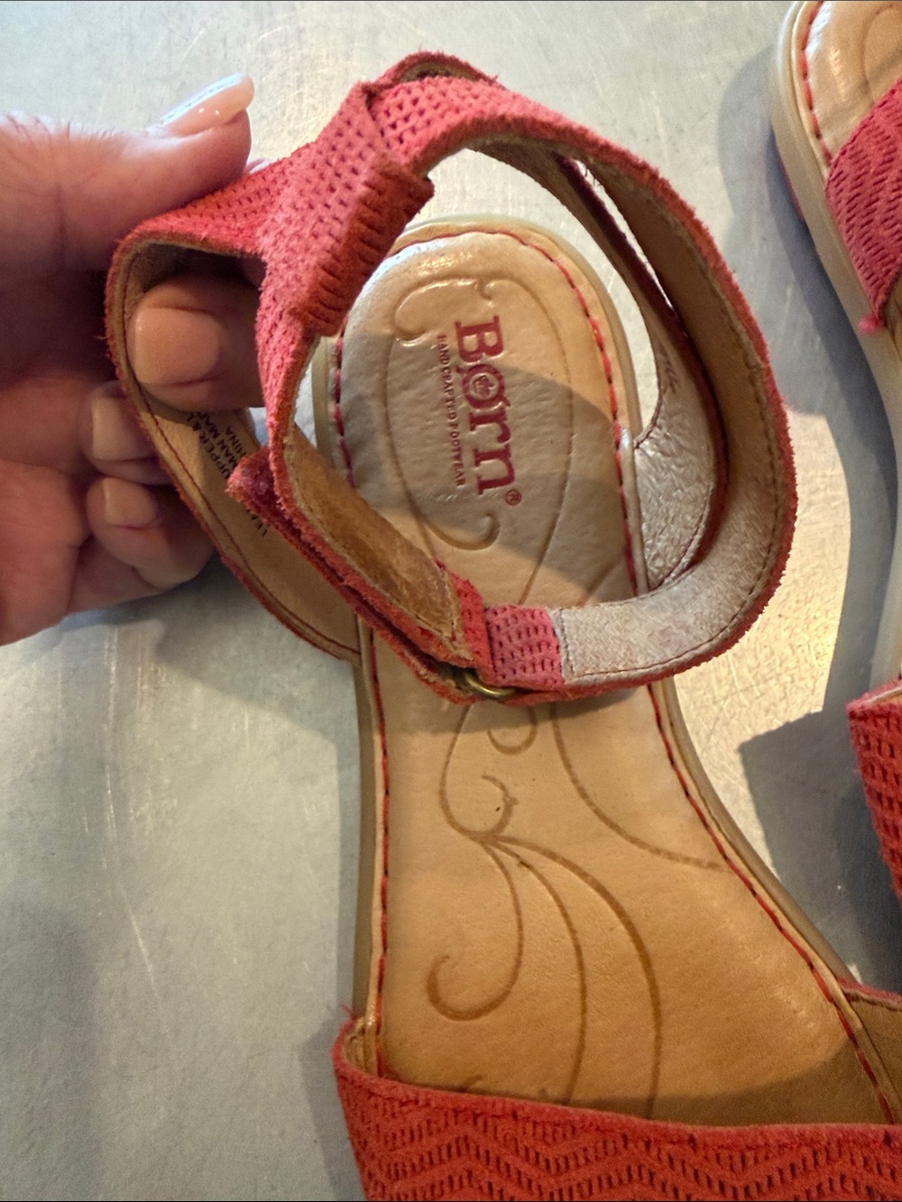Born Red Fabric Ankle-Strap Sandals - Picture 2 of 5